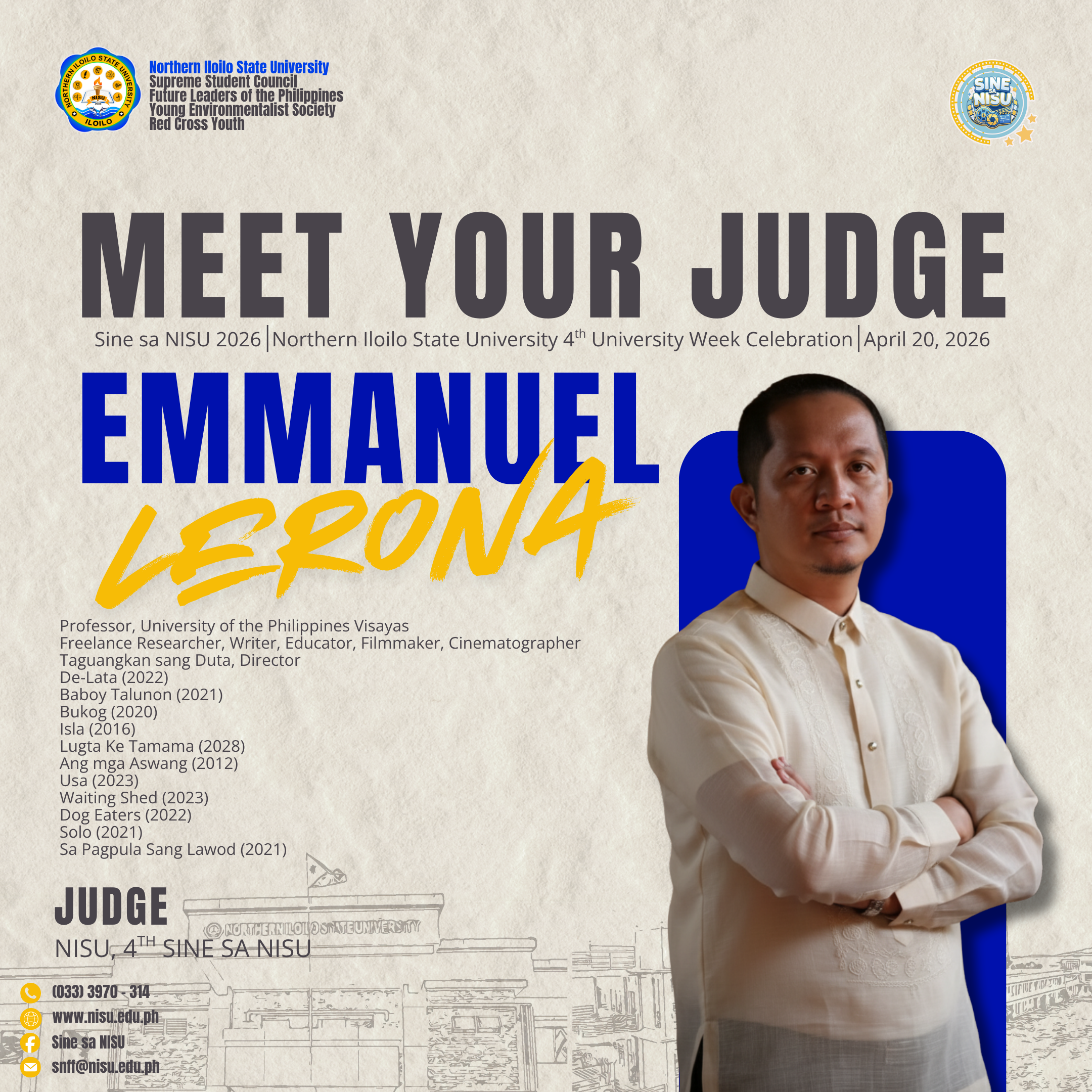 Meet Your Judge - Emmanuel Lerona for Sine sa NISU 2026